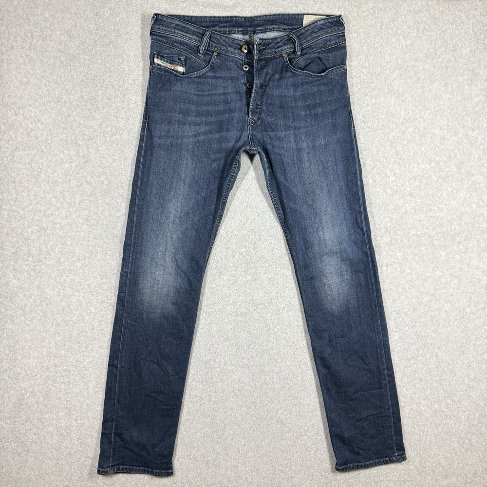 Diesel Iakop Jeans Men 32x32 Blue Regular Slim Tapered Fit Stretch 0814W
